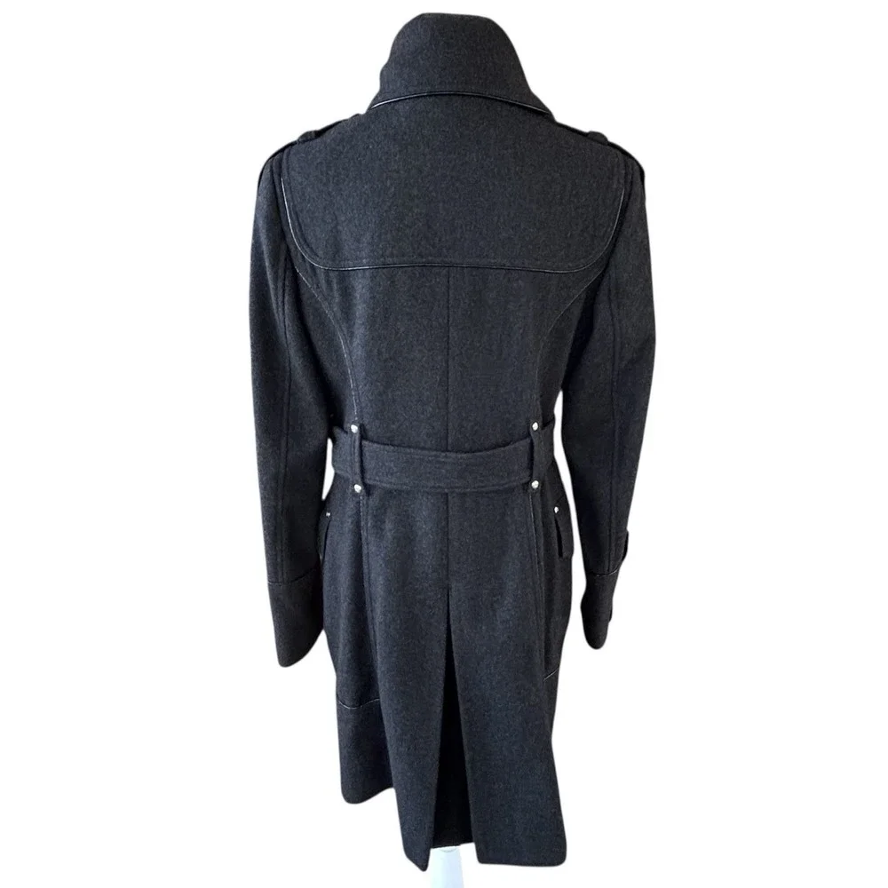 Miss Sixty M60 Wool Blend Double Breasted Peacoat Trenchcoat Dark Grey Womens‎ M